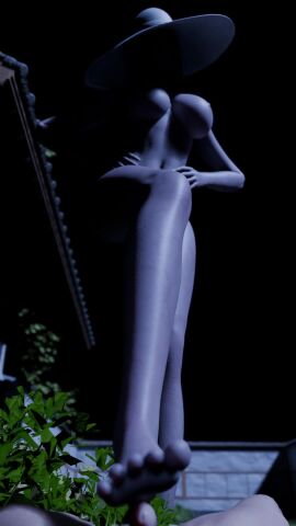 asian asian_female asian_mythology black_hair female femdom footjob hasshaku-sama lazyprocrastinator long_hair night outdoor pov tagme taller_female video