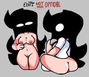 1girls 2d arcaned_roses black_hair bread bread_slice eating edit edited female female_only light_skin long_hair multiple_views mystery_(roses_arcaned) no_bra no_panties nude nude_female pussy roses_arcaned solo white_shirt