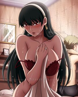 1boy 1girls black_hair blonde_hair female female_focus loid_forger male married_couple rakkarts solo_focus spy_x_family yor_briar yor_forger