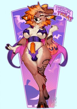 2025 5_fingers animal_genitalia anthro areola balls breasts brown_body brown_fur clenched_teeth clothed clothed_anthro clothed_futa clothed_intersex clothing cloven_hooves cocoline_(artist) countershade_torso countershading deer dialogue digital_media_(artwork) english_text erection fingers front_view fur futanari genitals hair hi_res hooves intersex looking_at_viewer mammal navel orange_eyes orange_hair penis sheath smile solo speech_bubble standing teeth text