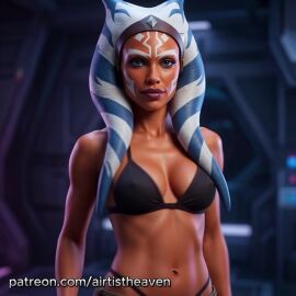 ahsoka_tano ai_generated alien alien/human alien_girl alien_humanoid animated ass ass_focus athletic bikini bikini_bottom bikini_top blue_eyes bra clone_wars close-up close_up closeup female female_only fit high_resolution highres jedi jedi_padawan looking_at_viewer looking_back orange_body panties patreon star_wars star_wars:_ahsoka tagme thong togruta underwear video