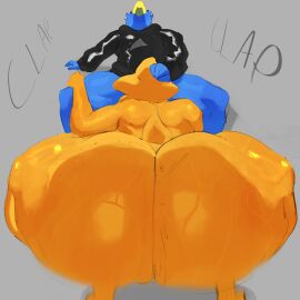 1boy adawndraws alphys anthro asscheeks avian back_muscles back_view beak big_ass big_hips big_thighs black_hoodie blowjob blue_body blue_feathers bottom_heavy bottomless_male clapping_ass clapping_cheeks female freckles freckles_on_ass grey_background hand_on_head hand_on_head_blowjob head_up high_resolution highres holding_thigh hoodie huge_ass huge_hips huge_thighs implied_oral male motion_blur motion_lines muscles naked naked_female nude nude_female oral oral_sex partially_clothed_male penis rocco_(roccorox) sex squatting sucking sucking_penis sweat sweatdrop sweating sweaty sweaty_ass tail text twerking undertale undertale_(series) yellow_body