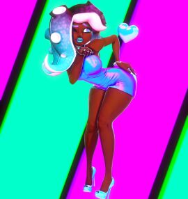 1girls 2023 3d ass background big_ass big_breasts big_butt black_body black_eyelashes black_hair black_skin blowing_kiss blue_lipstick blue_nails breasts clothed dark-skinned_female dark_skin digital_media_(artwork) dress female hands_on_hips heart hi_res high_heels honey_select light_blue_hair light_blue_lipstick light_blue_nails lipstick marina_(splatoon) multicolored_eyes multicolored_hair nail_polish nintendo octoling octoling_girl one_eye_closed one_eye_open palette pearl_bracelet platform_boots platform_footwear platform_heels pose posing prevence splatoon splatoon_(series) splatoon_2 tentacle tentacle_hair thick_thighs winking