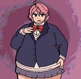 anniespiral dandadan fat female obese pink_hair shiratori_aira_(dandadan) tagme