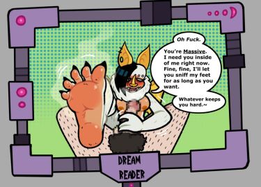 2024 anthro aroused black_hair blarf022 blush breasts censored claws dialogue dirty_feet duo english_text eyebrow_piercing facial_piercing feet female foot_fetish foot_focus fur hair hairy_legs handjob human human_on_anthro ineffective_censorship interspecies male male/female mammal mosaic_censorship musk musk_fetish nipples penile penis piercing profanity pubes sex soles stink_fumes text toe_claws vranda_von_bat_(blarf022) white_body white_fur