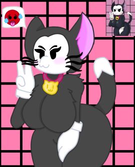 1girls big_breasts brawl_stars breasts feline feline_humanoid female kit_(brawl_stars) rule_63 supercell thick_thighs