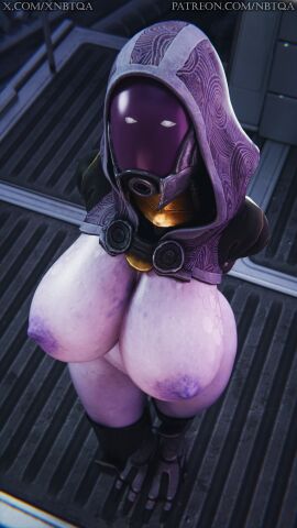 1girls 3d alien alien_girl alien_humanoid arms_behind_back big_breasts bioware blender breasts breasts_focus breasts_out exposed_breasts female female_focus female_only helmet helmet_with_visor hood huge_breasts indoors large_breasts large_thighs looking_up mask masked masked_female mass_effect mass_effect_2 mass_effect_3 mostly_nude naked naked_female nbtqa nude nude_female partially_clothed purple_body purple_skin purple_skinned_female quarian solo solo_female tali'zorah_nar_rayya tits_out wide_hips wide_thighs