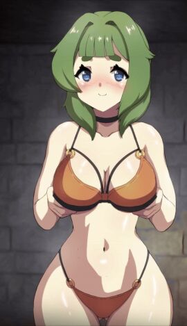 1girls angel_under animated animated_gif ass_visible_through_thighs babus_games bangs big_breasts bikini bikini_top_lift blue_eyes blush boob_drop bouncing_breasts breast_drop breast_reveal cleavage erin_(angel_under) female female_focus female_only flashing_breasts game_cg gif lifted_by_self light-skinned_female light_skin medium_hair presenting_breasts showing_breasts swimsuit thick_thighs thigh_gap titty_drop wide_hips