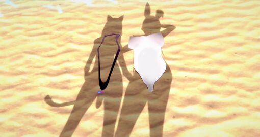 3d anal_plug bunny_girl female futanari heartline22 intersex koikatsu lucy_mia_dracoro neko self_upload shadows swimsuit