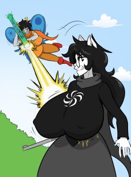breast_expansion breast_growth breast_growth_(enlargement) breasts female homestuck huge_breasts jade_harley mindwipe planetofjunk tagme vriska_serket