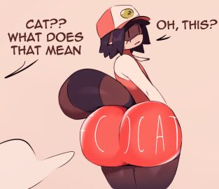 1boy anthro ass big_ass bottom_heavy bubble_ass bubble_butt clothing dialogue fat_ass femboy huge_ass kk_(kkoart) kkoart large_ass looking_back male male_only massive_ass original png shorts tanuki text text_on_clothing thick_ass thick_thighs wide_hips