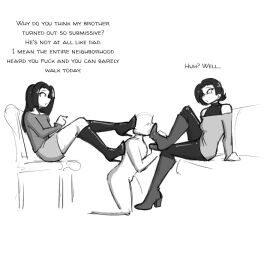 1boy 1girls 2d black_and_white boot_fetish boot_worship boots celera_prime dominant_female dominatrix english english_text female femdom femdom_caption foot_fetish foot_worship footwear high_heel_boots high_heels incest knee_boots male milf mimi_(celera_prime) mommy mommy_kink monochrome mother_and_daughter mother_and_son older_female original original_character original_characters shoe_fetish shoes short-haired_female short_hair submissive_male sweater thigh_boots thighhigh_boots thighhighs thighs tight_clothes tight_clothing tight_fit tight_pants trample trampling