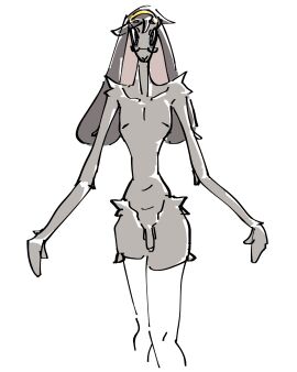 absurd_res accessory anthro balls blue_eyes brown_body clothed clothing crossdressing eyewear femboy flaccid floppy_ears foreskin fur genitals glasses hair hair_accessory hairband hi_res lagomorph legwear leporid long_ears looking_at_viewer lop_ears male mammal max_(mealhead) mealhead nipples nude penis rabbit simple_background slim solo standing tall thigh_highs uncircumcised