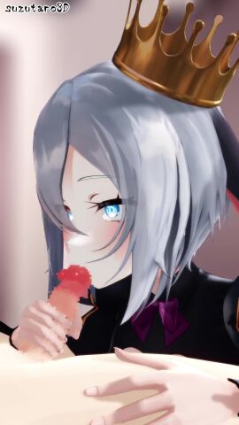 1boy 1girls 3d 9:16 animal_ears animated aogiri_koukou artist_name blue_eyes blush brave_group bunny_ears bunny_girl censored clothing crown cum cum_in_mouth cum_inside fellatio female grey_hair hand_on_penis handjob light-skinned_female light-skinned_male light_skin longer_than_10_seconds looking_at_viewer male mikumikudance mmd mosaic_censoring mp4 naked naked_male nude nude_male oral penis pov shorter_than_30_seconds sound suzutaro3d tagme vertical_video video virtual_youtuber vtuber yamaguro_nekuro