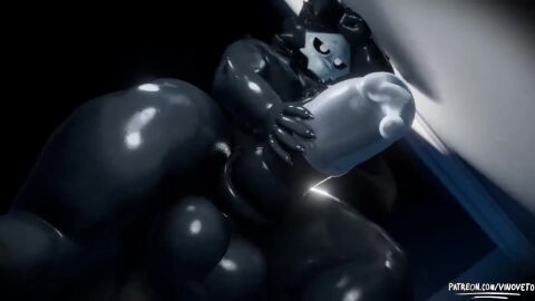 1boy 3d against_wall animal_genitalia animated anthro balls balls_clench big_balls big_penis black_hair black_sclera canine canine_genitalia canine_penis changed_(video_game) condom condom_balloon condom_filling condom_on_penis cum cum_in_condom cumshot curvaceous curvy curvy_figure ejaculation femboy furry girly huge_balls huge_cock hung_trap knot knotted_penis longer_than_30_seconds low-angle_view male male_only masturbation nude opennsfwsp penis pleasure_face puro_(changed) skull skull_head solo solo_male sound tagme thick_thighs tongue tongue_out video vinoveto voluptuous voluptuous_male white_eyes wide_hips
