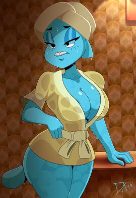 1girls anthro ass bathrobe dalley_le_alpha female female_only milf nicole_watterson soaked solo solo_female tagme the_amazing_world_of_gumball thick thick_ass thick_thighs thighs towel towel_on_head