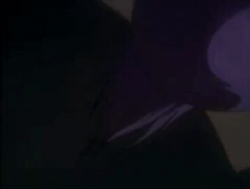 1990s_(style) 1993 1boy animated breasts female groping_breast lipstick lowres makeup male medium_breasts nipples pedro_(urotsukidouji) purple_eyes purple_hair retro_artstyle short_hair sidelocks tagme urotsukidouji v-bangs