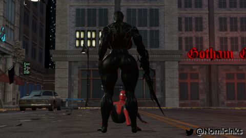 3d blender female femdom marvel marvel_comics she-venom spider-man spider-man_(series) sword symbiote