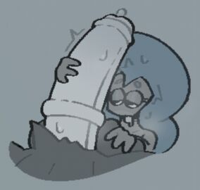 aliasing ambiguous_gender animal_genitalia animal_penis anthro balls big_balls big_penis black_body black_fur blue_hair bodily_fluids demon digital_media_(artwork) dripping drooling dumodemo duo equid equine_genitalia equine_penis eyebrows eyelashes fur genital_fluids genitals grey_background grey_body grey_theme hair hand_on_balls hand_on_penis high-angle_view huge_balls huge_cock human human_on_anthro hyper hyper_genitalia hyper_penis imp interspecies karma_(probablydemo) male male/ambiguous mammal medial_ring narrowed_eyes nude open_mouth penile penis penis_worship precum precum_drip pubes saliva simple_background sweat