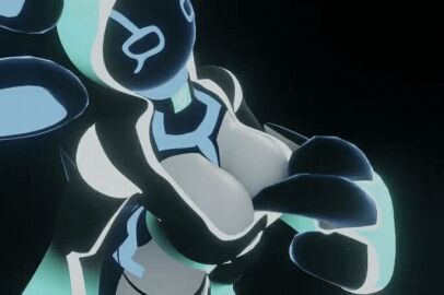 3d airing_out animated animated_gif ass big_ass big_breasts big_hands breasts cleavage clothed fanning_self female gif lusterblaze no_sound pointy_ears proxy_(lusterblaze) pulling_clothing robot robot_girl screen_face tail thick_thighs