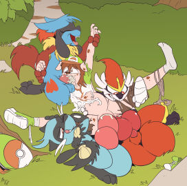 1cuntboy 3boys anal anal_penetration anal_sex anthro anus balls braixen cinderace cuntboy fuf intersex lucario male male_penetrating male_penetrating_cuntboy male_penetrating_intersex oral oral_penetration oral_sex oshawott penis pokemon pokemon_(species) pussy quartet quartet_focus vaginal vaginal_penetration vaginal_sex