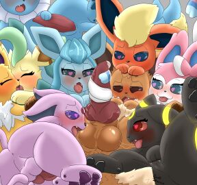absurd_res animal_genitalia animal_penis anus aroused ass balls balls_worship big_ass big_butt black_body black_fur blue_body blue_skin bodily_fluids bow_ribbon brown_body brown_fur canid canine_genitalia canine_penis detailed dripping eevee eeveelution erection espeon feelers female female/female feral feral_on_feral fin flareon french_kissing fur gay generation_1_pokemon generation_2_pokemon generation_4_pokemon generation_6_pokemon genital_fluids genital_slit genitals glaceon group group_sex heart-shaped_pupils heart_eyes heart_symbol hi_res ice jolteon kissing knot leafeon leaking_precum long_tail looking_pleasured male male/female male/male mammal masturbation nintendo orange_body orange_fur pawpads paws penile penis penis_worship pink_body pink_fur pokemon pokemon_(species) precum precum_drip pussy ribbonjob ribbons sex sheath size_difference sparkchu01 sylveon tail tail_fin tan_body tan_fur thick_thighs umbreon vaporeon vein white_body white_fur wide_hips yellow_body yellow_fur