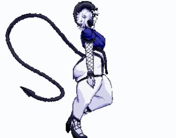 1girls 2025 aespithe ambiguous_gender animated ass bottom_heavy clenched_hands demon demon_tail female fishnet_sleeves full_body goat_horns huge_ass leg_bracelet long_tail loop monster_girl original original_character pixel_animation pixel_art short_hair slimybc smear_frame solo thick_thighs turning_around walk_cycle walking white_eyes white_hair white_skin