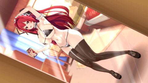 3d animated animation female harada_(harada4780) light-skinned_female light_skin naruse_mio ntr red_hair shinmai_maou_no_testament twintails twintails_(hairstyle)