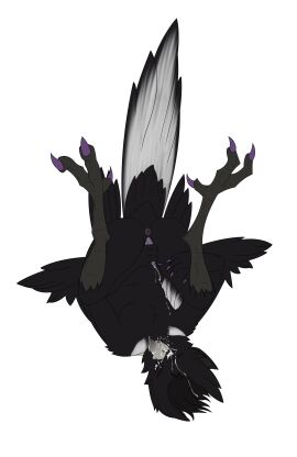 1boy absurd_res animal_genitalia animal_penis anus avian bird bodily_fluids corvid cum cum_on_face cum_on_own_face cum_on_self feathers feet furry genital_fluids genitals hi_res humanoid ike_(neko_redwing) magpie_(corvid) male male_only masturbation neko_redwing oscine passerine penis self solo tail tail_anus tail_feathers talons toes upside-down