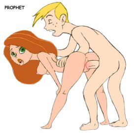 1boy 1girls artist_name barefoot disney disney_channel doggy_style edit female ginger human kim_possible kimberly_ann_possible light-skinned_female light-skinned_male light_skin long_hair male nipples orange_hair penis penis_in_pussy prophet pussy recolor remake ron_stoppable sex standing standing_sex straight straight_hair tagme vaginal_penetration white_female white_male