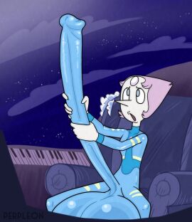 1futa alien balls bodysuit clothed clothing erection futa_only futanari gem_(species) huge_balls huge_cock humanoid humanoid_penis hyper hyper_balls hyper_penis intersex long_penis masturbation mostly_clothed oversized_balls pearl_(steven_universe) penis perpleon sitting solo steven_universe two-handed_masturbation very_long_penis