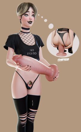 1boy 3d big_dildo black_legwear black_lipstick chastity_cage chastity_device choker crossdressing cum cum_on_clothes cum_on_self dildo dildo_sitting femboy feminization flat_chastity_cage handsfree_ejaculation huge_dildo leaking_chastity light-skinned_male light_skin little_penis male no_homo nr983d penis sex_toy sissy small_penis stockings thighhighs white_dildo x-ray