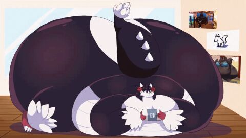 adansin animated ass ayax_(ayaxstudio) bbm big_ass big_breasts breasts bubble_ass bubble_butt furry huge_ass huge_breasts inflation male male_with_breasts moobs overweight tagme thick_thighs wide_hips