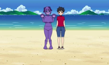 animated bodysuit canine female femboy forced_feminization furry human kisekae male sequence tagme transformation video what