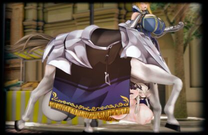 3d animal_genitalia_on_humanoid artoria_pendragon artoria_pendragon_(lancer) artoria_pendragon_(lancer_alter) belly_riding centaur eastboundaura88 equid_taur fate_(series) female futa_centaur futa_on_female futanari gigantic_penis horsecock horsecock_on_humanoid intersex penis stomach_bulge stomach_bulge_paizuri taur