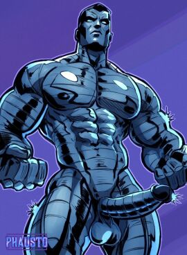abs aroused balls biceps black_hair cock colossus erect_penis erection male male_only marvel marvel_comics metallic_body muscles muscular muscular_male pecs penis phausto piotr_rasputin serratus_anterior testicles uncensored x-men yaoi