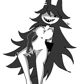 big_breasts breasts erect_nipples female fingering fingering_self fundamental_paper_education miss_circle_(fundamental_paper_education) nipples orejas_grandes