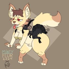 1boy 1girls ambiguous_penetration antennae antennae_(anatomy) anthro anthro_on_anthro areolae arthropod arthropod_abdomen arthropod_humanoid canid canine cerci_(anatomy) commission dizzy_(artlegionary) female female_penetrated femboy femboy_on_female fox from_behind_position fur holding_partner insects male male/female male_penetrating male_penetrating_female mantis micro micro_on_macro multi_arm multi_limb nara_(minty_flur) nipples red_eyes spiral_eyes tagme tongue tongue_out torururuu watermark