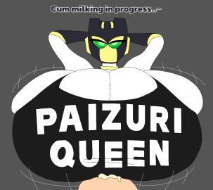 breasts breasts_bigger_than_head cleavage clothed cum female gremlingrounded hyper_breasts no_bra original paizuri paizuri_under_clothes revealing_clothes robot robot_girl sideboob teasing text