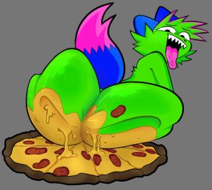 2025 anthro anthro_only ass awakecore big_ass big_butt blue_ears blue_tail butt cheek_tuft dipstick_tail domestic_cat dont_touch_my_pizza_guy english_description facial_tuft felid feline felis food food_fetish fur furry furry_male furry_only green_body green_fur grey_background huge_ass huge_butt kevin_(nyanwolf) looking_at_viewer looking_back male male_anthro mammal markings naked naked_anthro naked_male nude nude_anthro nude_male nyanwolf open_mouth pepperoni pepperoni_pizza pizza sharp_teeth simple_background sitting solo solo_male sparklecat sparklefur tail tail_markings teeth tongue tongue_out tuft