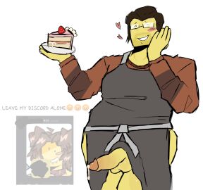 blood_debt brown_hair cake_slice exposed_penis glasses leaking_cum oksan_rhyosa