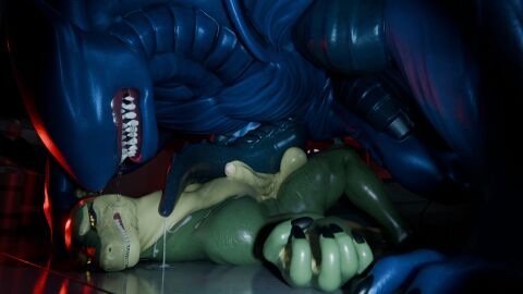 2024 3d absurd_res alien alien_(franchise) anthro balls big_muscles big_penis bodily_fluids digital_media_(artwork) duo fish foreskin genital_fluids genitals hi_res huge_cock humanoid_genitalia humanoid_penis inside knot lying male male/male marine muscles muscular nude on_back on_top penis precum reptile scalie scared shark size_difference snake snekkuu spiked_penis spikes spikes_(anatomy) submissive tapering_penis uncircumcised unusual_anatomy unusual_genitalia unusual_penis vein veiny_penis xenomorph