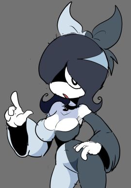 ass big_ass big_breasts big_butt big_thighs big_titties black_hair black_skin breasts curvaceous curvaceous_female curvaceous_figure curvy curvy_figure curvy_hips female female_focus female_only loggofrog looking_at_viewer mimi_(loggofrog) original original_character short_hair white_hair white_skin