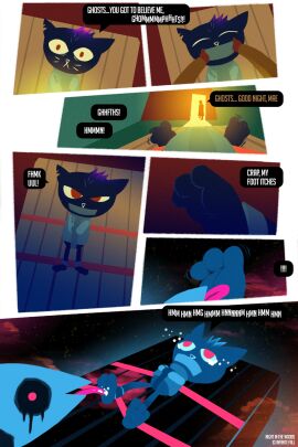 3_toes absurdres animated anthro barefoot bondage comic crying dialogue dialogue_bubble dyed_hair female female_focus female_only foot_fetish foot_focus foot_lick foot_worship ghosts highres impximon licking_feet mae_borowski night_in_the_woods restrained straitjacket taped_mouth tickle_fetish tickle_torture tickling tickling_feet tied tied_up