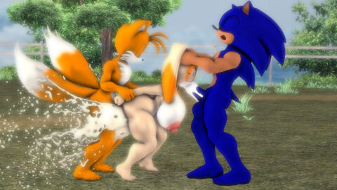 1girls 2_penises 2boys big_breasts breasts cream_the_rabbit cumming_in_ass cumming_in_mouth cumming_in_pussy cumming_inside diphallia diphallism double_penetration female fox grabbing_ears hedgehog male multi_genitalia multi_penis nude penis pussy rabbit sega sonic_(series) sonic_the_hedgehog sonic_the_hedgehog_(series) sonicthebitch spitroast straight tails_the_fox threesome