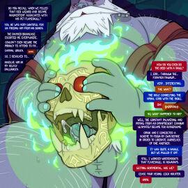 absurd_res balls beard bodily_fluids body_hair bone cel_shading clothed clothing colored_fire cum detailed_background duo dwarf ejaculation facial_hair facial_tattoo fingernails fire foreskin gem genital_fluids genitals green_fire grey_body grey_nipples grey_skin hi_res holding_skull humanoid magic male male/male nails nipple_piercing nipples open_mouth overweight overweight_male partially_clothed penis piercing pubes quasarbearcat red_clothing red_gem retracted_foreskin shaded skull tattoo tusks undead white_beard white_facial_hair white_pubes