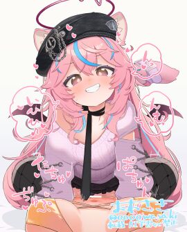 1futa 1girls animal_ears blue_hair breasts clothed clothing commentary_request commission female female_focus futa_on_female futa_pov futa_with_female futanari halo hat highres human intersex light-skinned_female light-skinned_futa light_skin looking_at_viewer mostly_nude multicolored_hair multiple_females multiple_girls original owasaki paid_reward_available pink_hair pov pussy sex skeb_commission smile sweater tail vaginal_penetration variant_set wings