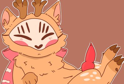 art_gallery catbad15_(artist) creatures cute dead_meme deer fabulous_beasts furry horns male mask penis red_penis showing_penis shy sibuxiang_(youshouyan)