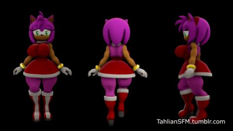 3d 3d_animation amy_rose animated bedroom_eyes boots bouncing_breasts breasts curvy female jiggle looking_down medium_breasts red_dress sega smile sonic_(series) sonic_team tahlian thick_thighs voluptuous walk_cycle walking