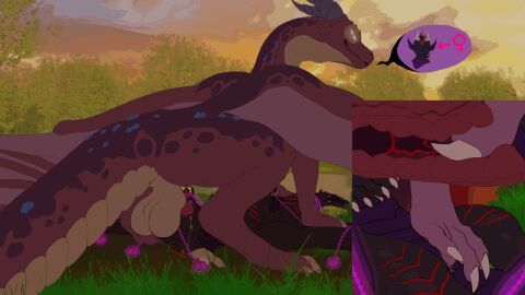 2024 animal_genitalia animated balls birdofgrain black_body bodily_fluids bound brown_body chained chains cutaway danneth deepthroat dragon duo european_mythology fellatio feral feral_on_feral feral_penetrated feral_penetrating feral_penetrating_feral fingering forced_oral genital_slit genitals grass horn internal irrumatio knot lying magic male male/male multicolored_body mythological_creature mythological_scalie mythology on_back oral oral_penetration penetration penile penis penis_in_mouth plant saliva saliva_on_face saliva_on_penis scalie sex slit_play sucking tail teeth throat_swabbing two-tone_body western_dragon wings